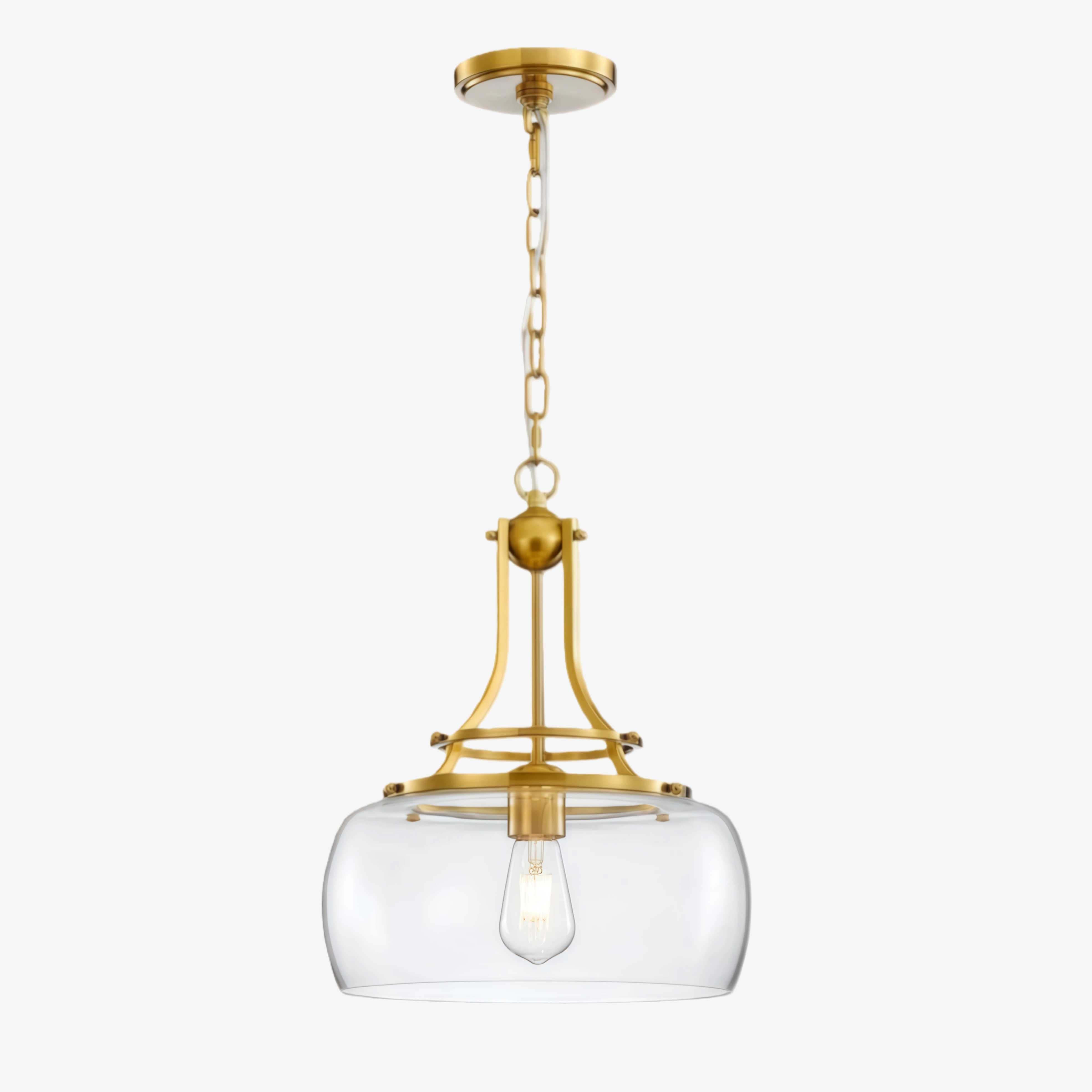 Lirra Transparent Metal Glass Industrial Pendant - Dining Table Light U10