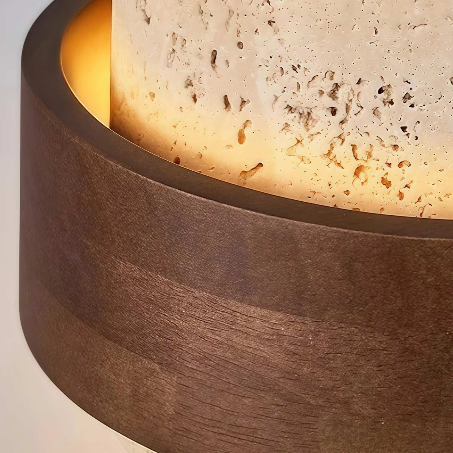 Natural Stone Texture Ceiling Light - Wabi Sabi Style Fixture T1103
