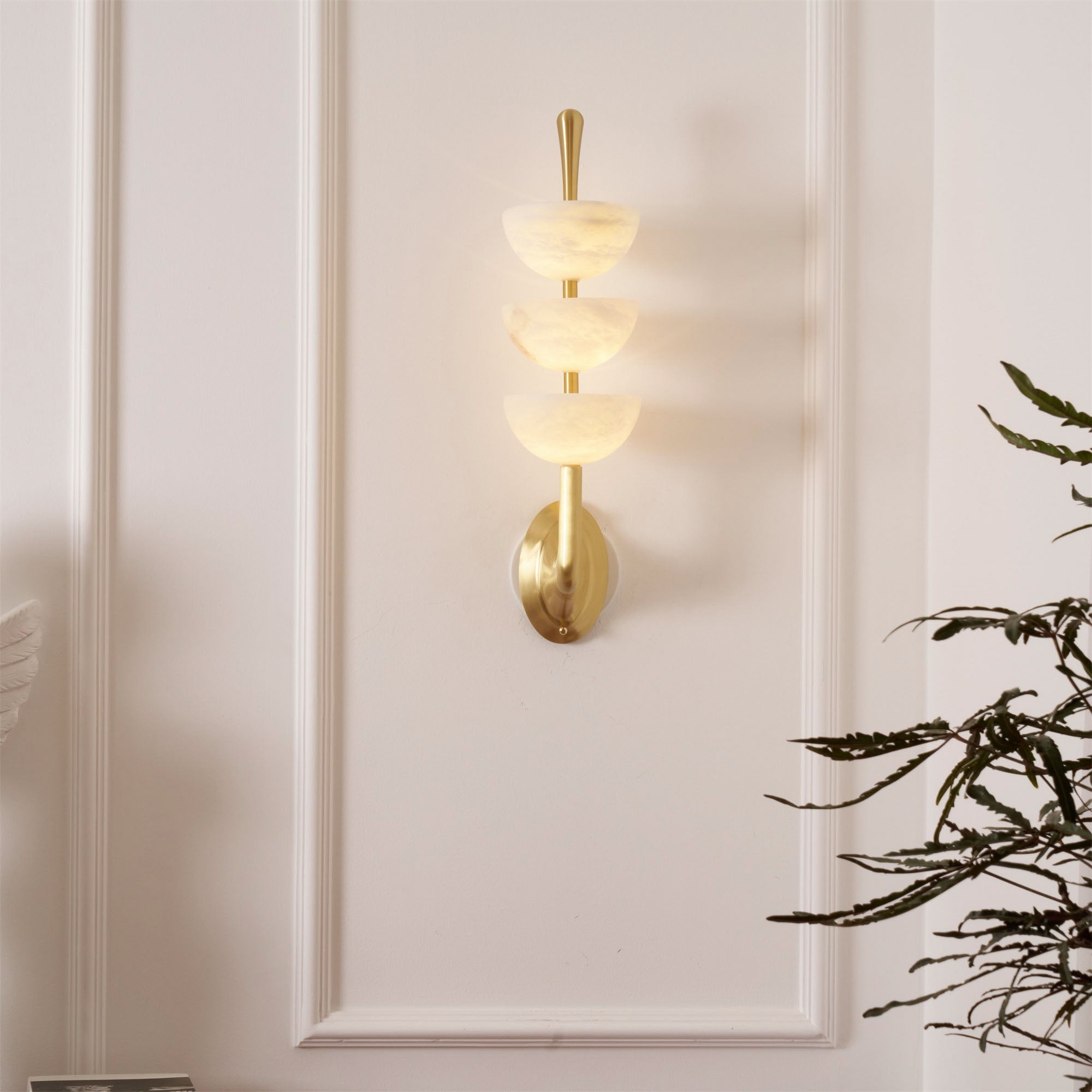 Triple Alabaster Wall Lamp T1789