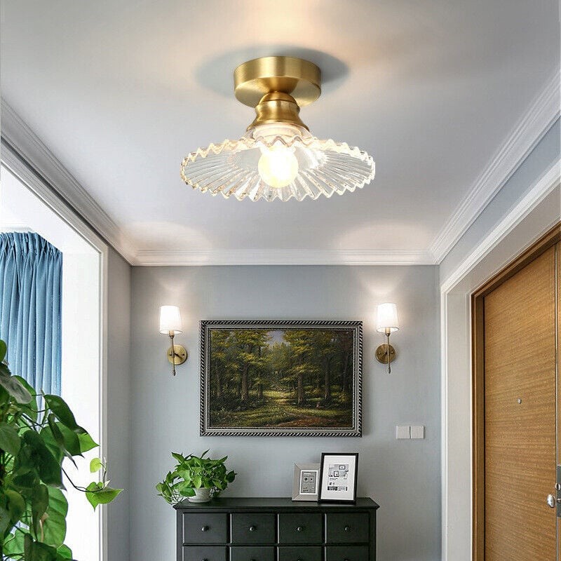 Japanese Retro Glass Ceiling Lamp For Bedroom Hallway S62