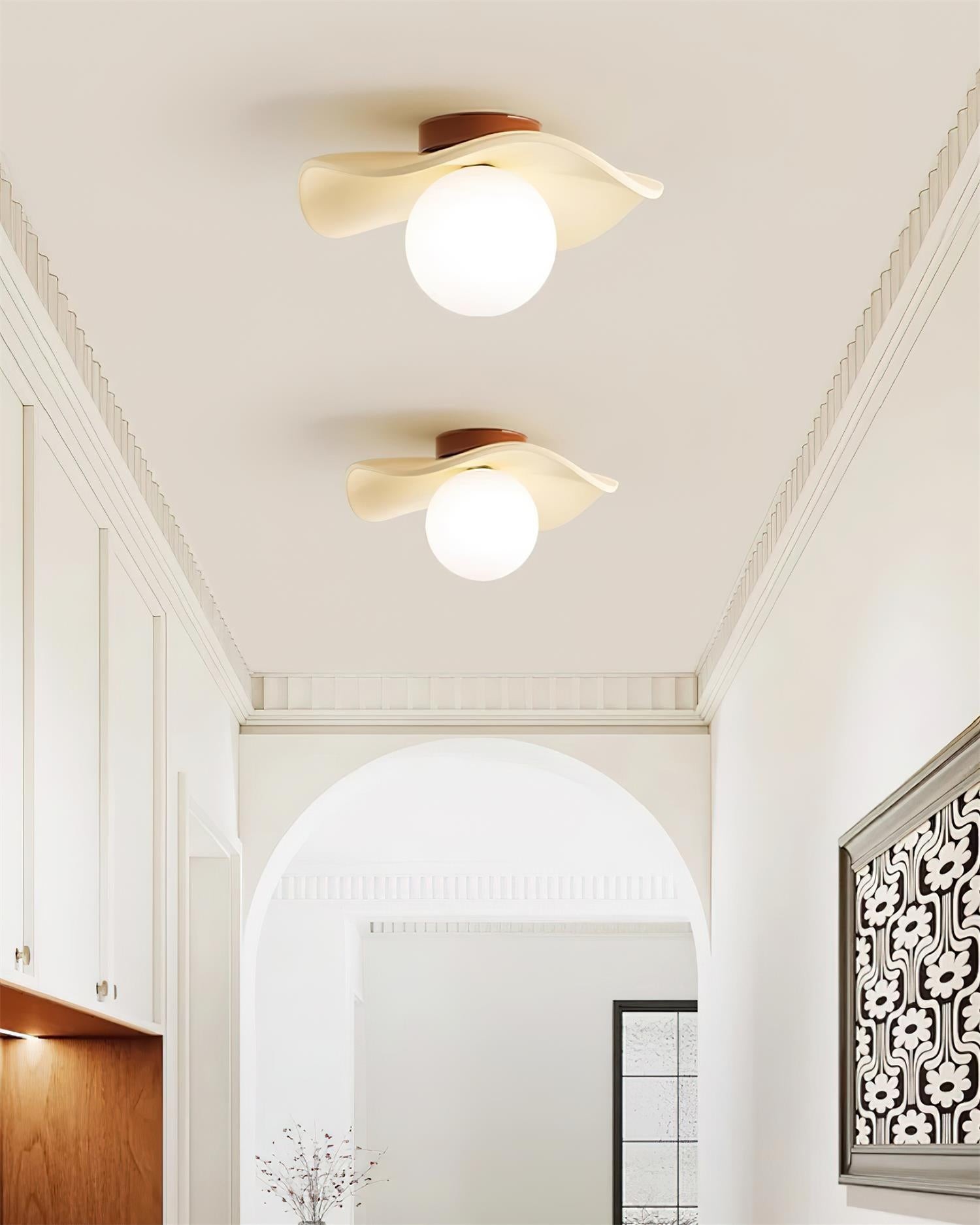 Ruffled Wood Grain Ceiling Light P021