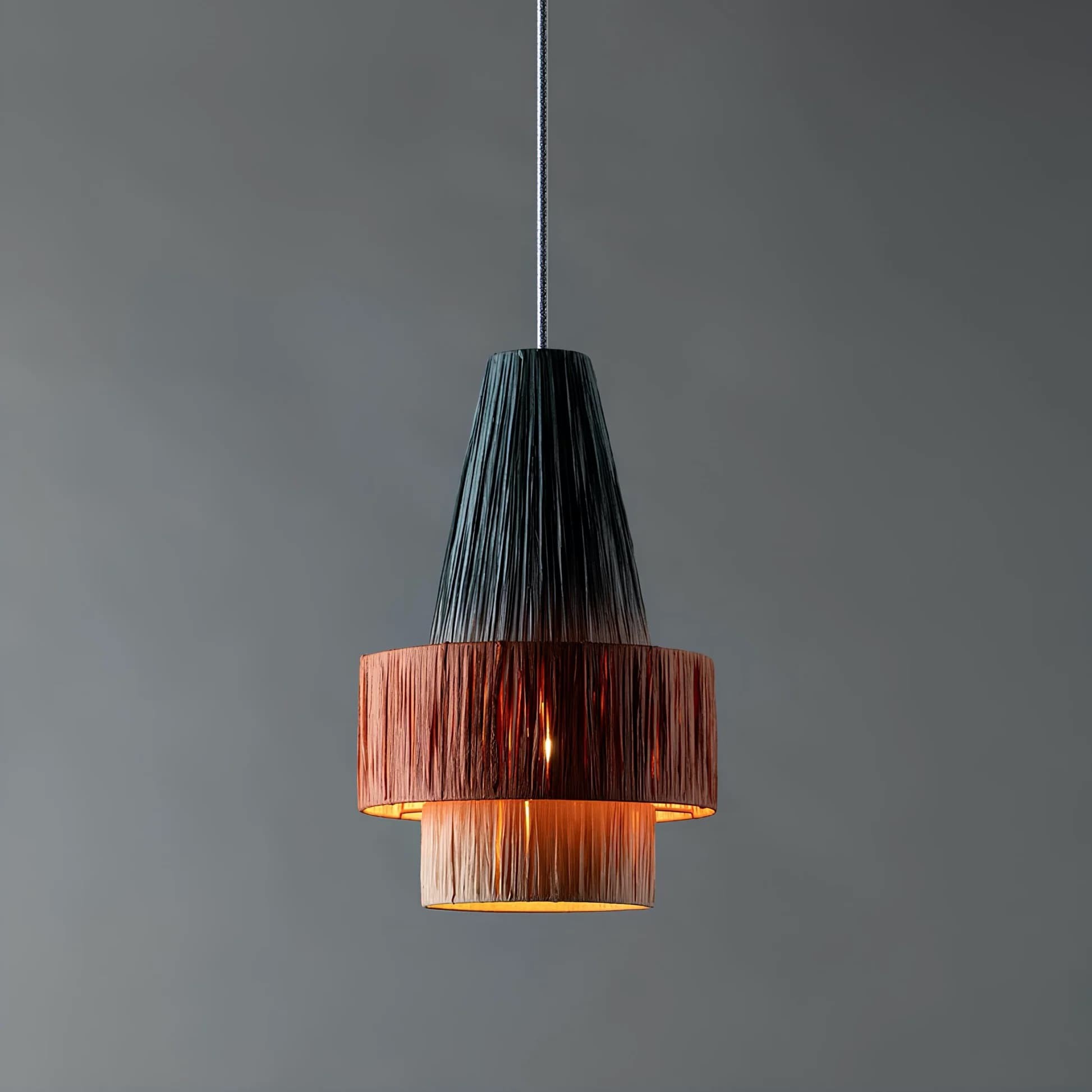 Handwoven Raffia Pendant Light – Boho Chic Natural Lighting S239