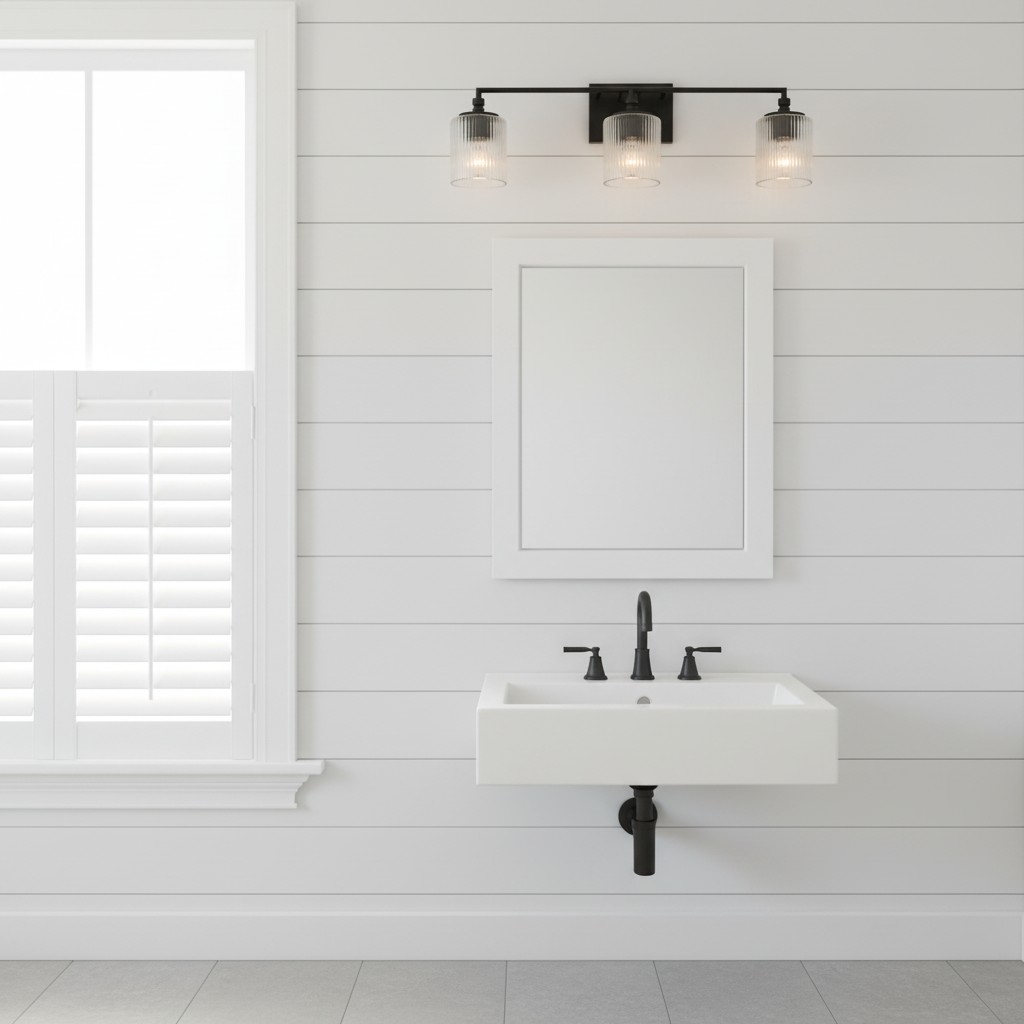 Lirra 3 Light Glass Vanity Lamp - Contemporary Bathroom Wall Lighting T762