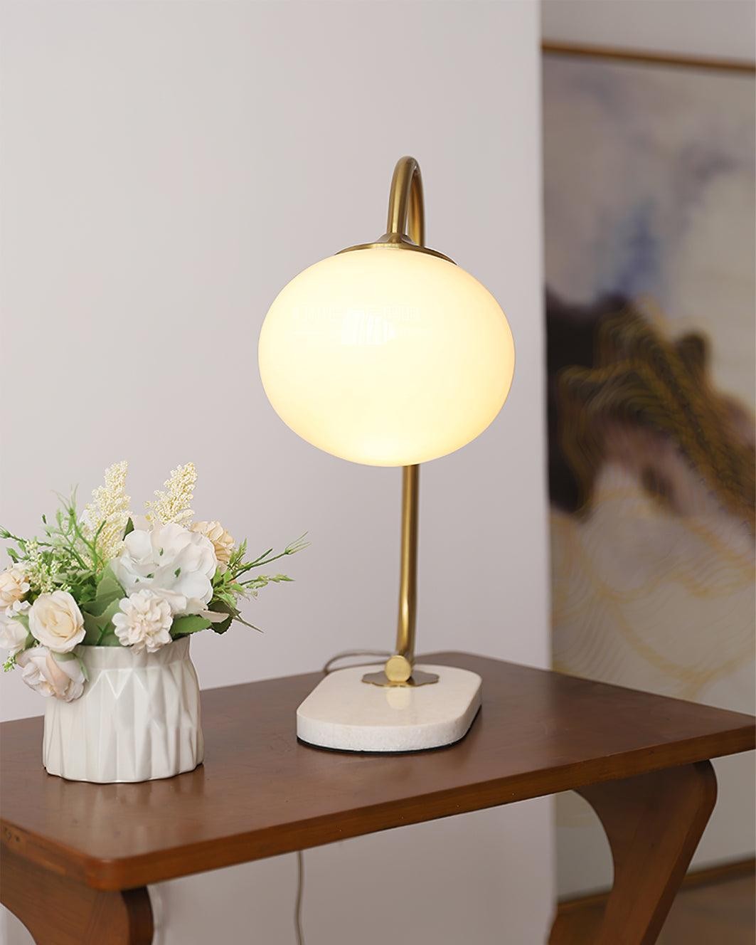 Scandinavian Cream Ball Table Lamp For Living Room M348