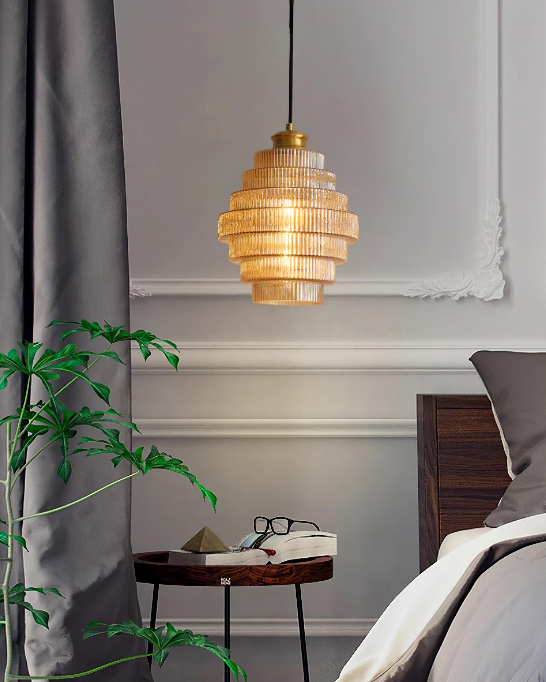 Modern Creative Pleated Design Glass Pendant Lamp M48