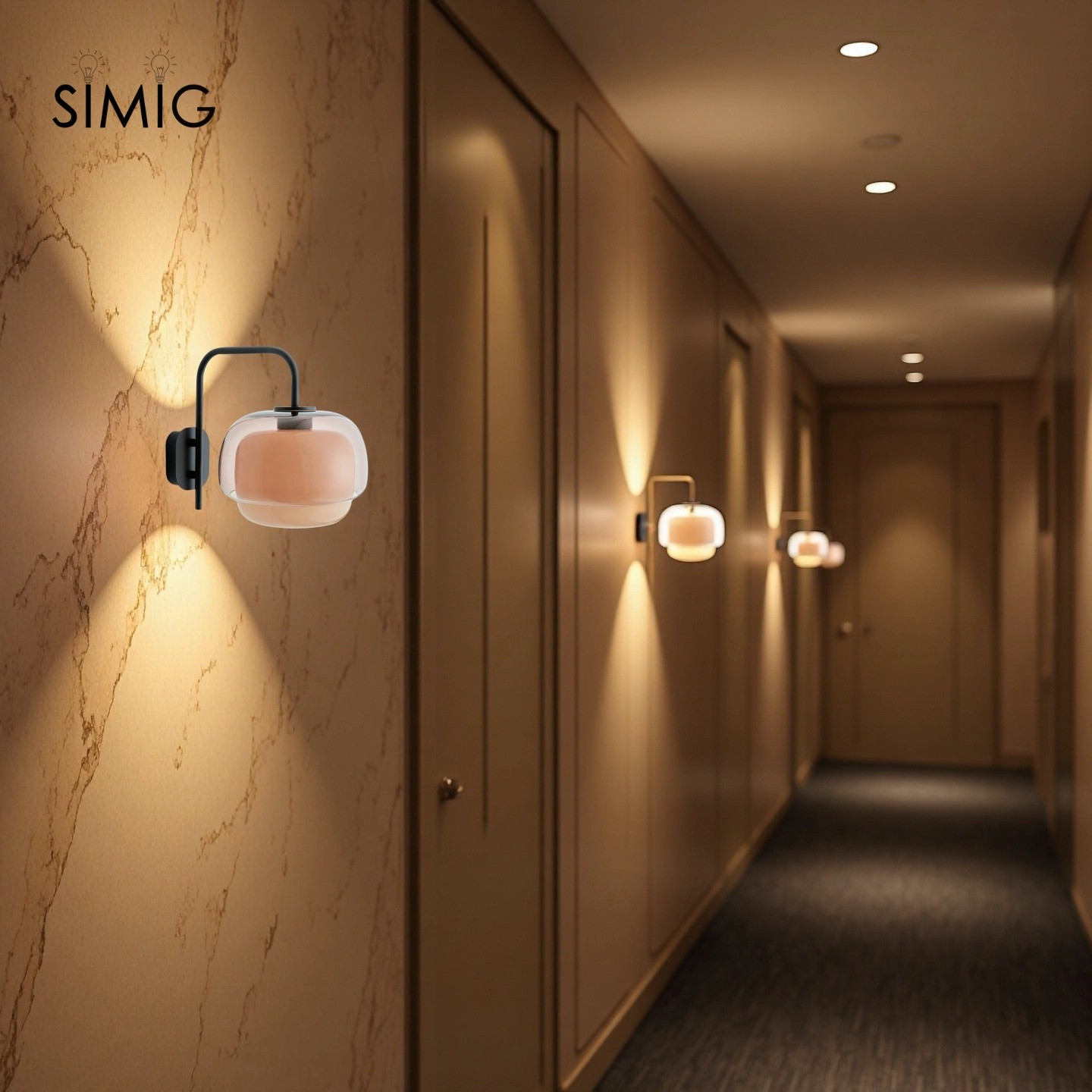 Multi-Layer Color Glass Wall Sconce with Black Metal Frame S237