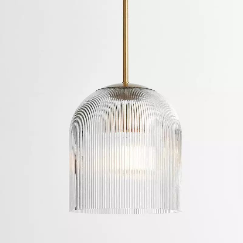 Alain Farmhouse Cooper Ribbed Glass Pendant Light G83