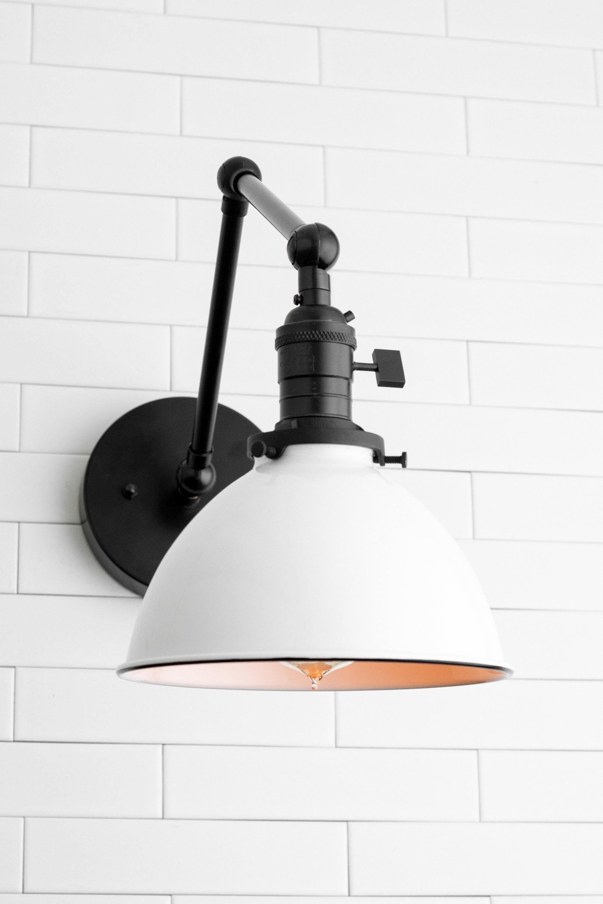 Conique Metal Vintage Industrial Swing Arm Wall Lamp - Adjustable Dome Shade for Study T313