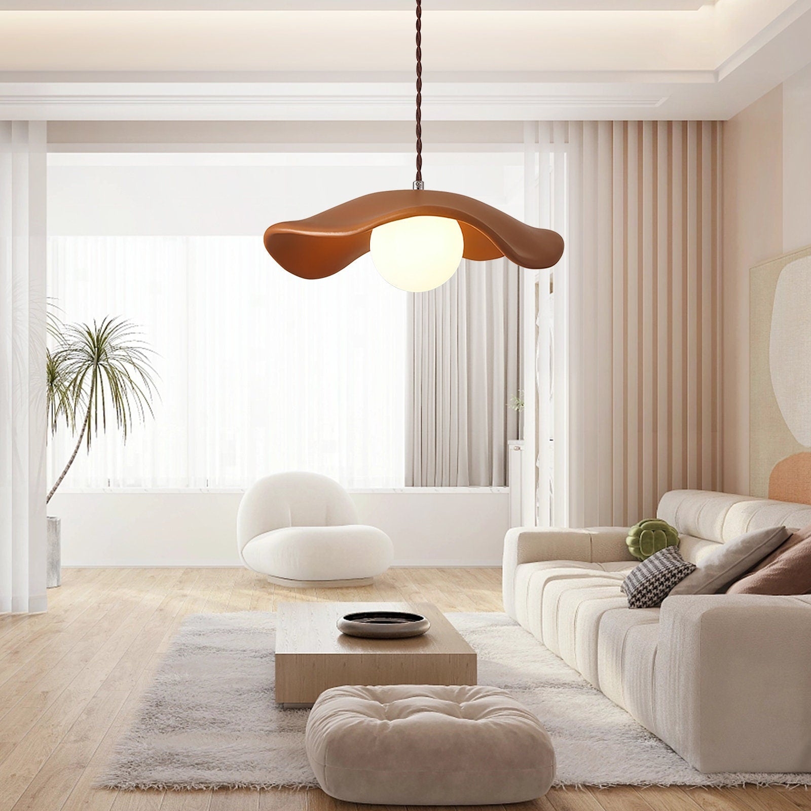 Yumi Sculptural Resin Elegance Minimalist Pendant Light T2169