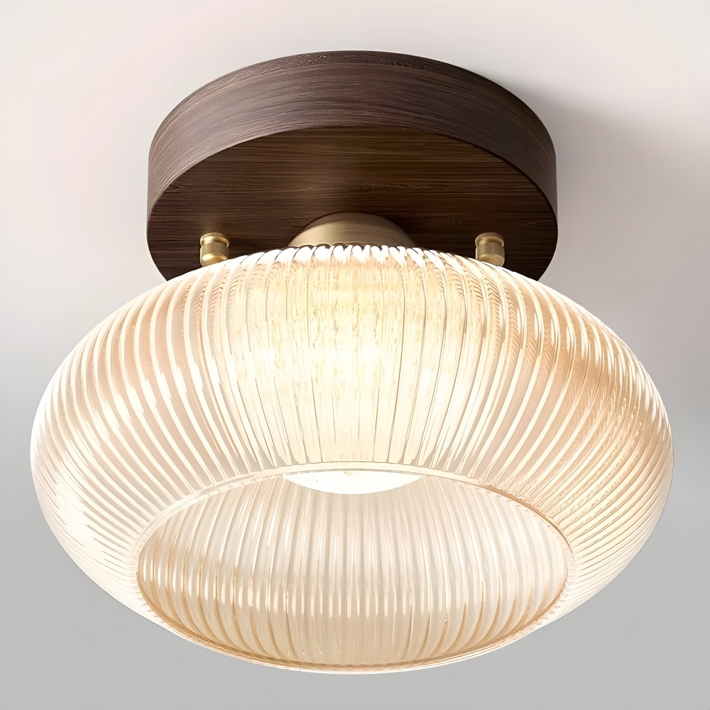 Soliro Soft Rounded Glass Dome Ceiling Light - Contemporary Flush Mount for Hallway and Bedroom T1088