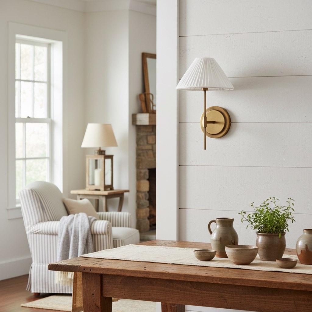 Blossine Linen Wall Sconce - Stylish Bronze Fixture for Bedroom T446