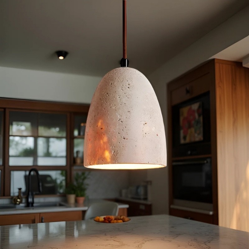 Natural Stone Pendant Lamp - Vintage Design for Dining Area S284