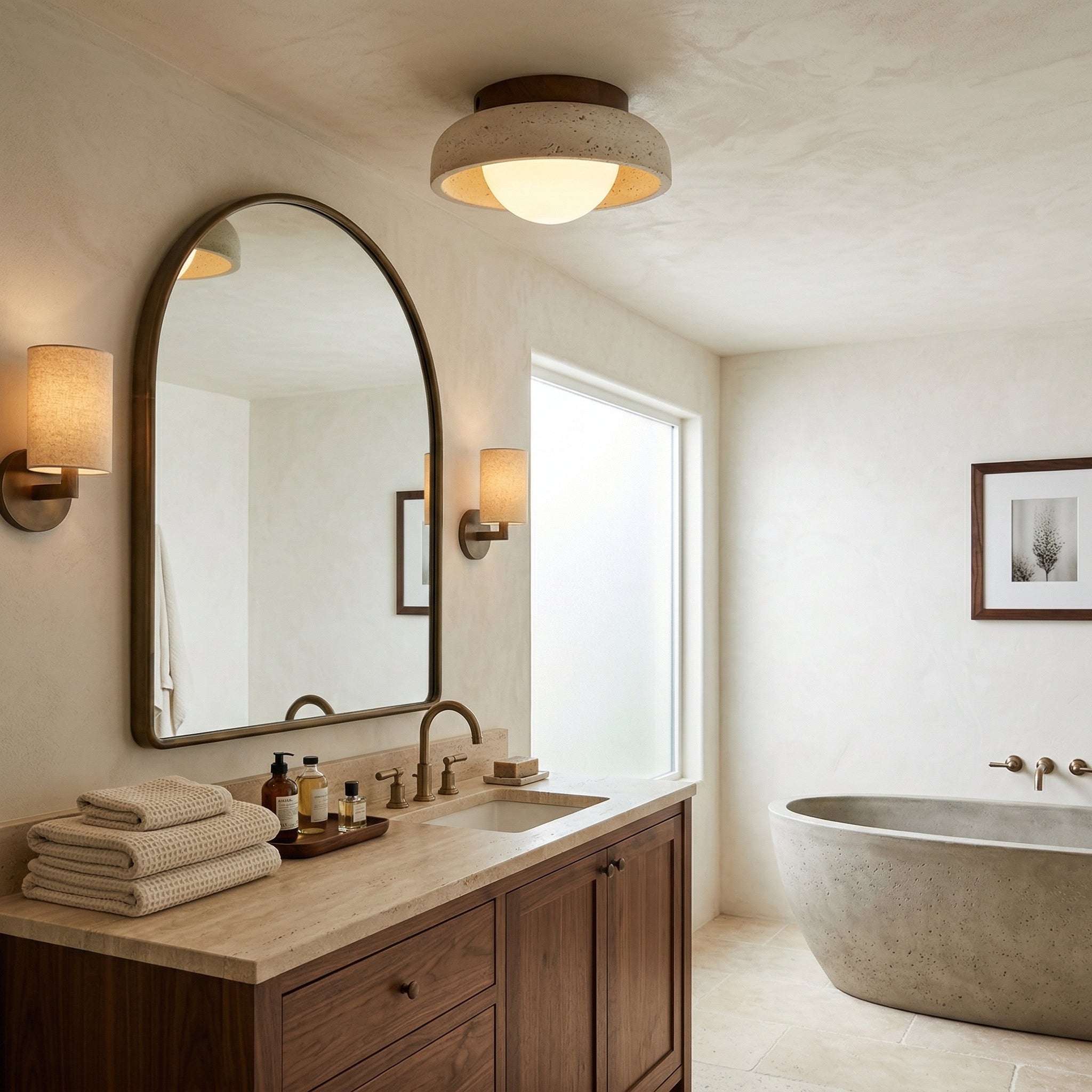 Piedra Travertine Ceiling Lamp T1906