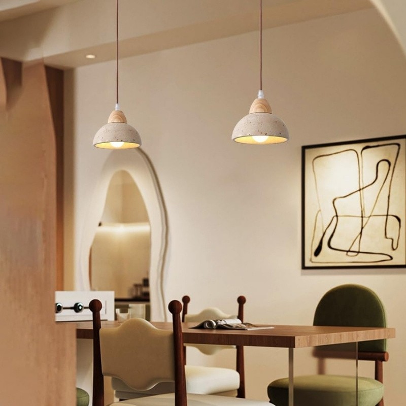 Modern Japanese Stone Pendant Light with Adjustable Suspension S269
