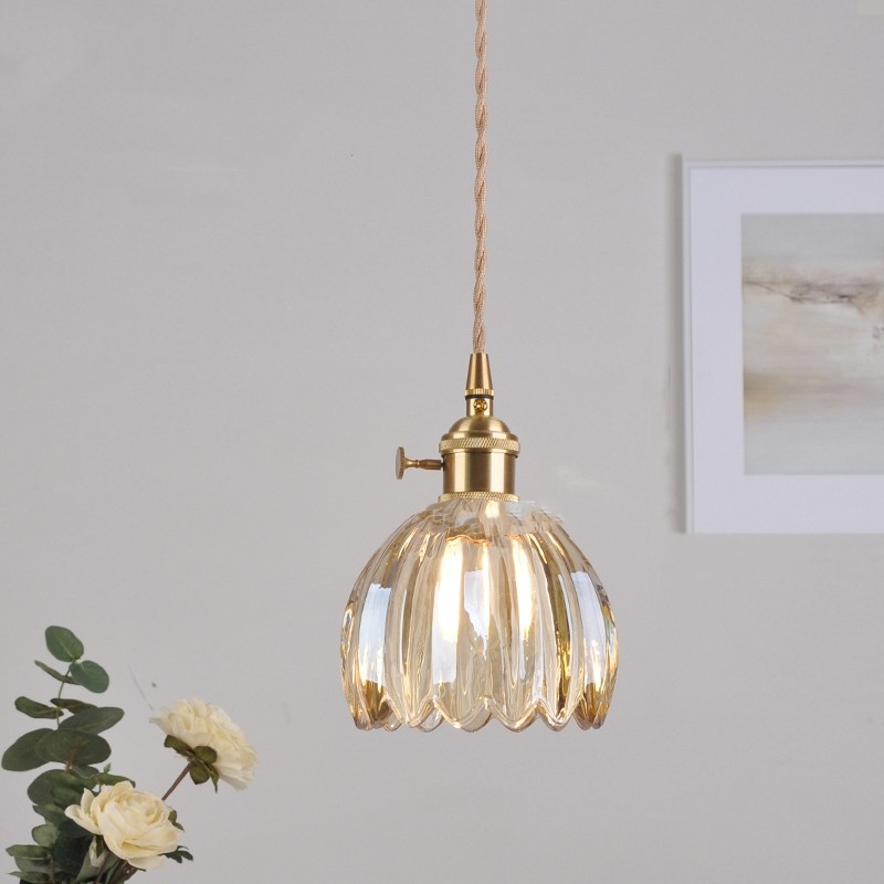 Japanese Retro Glass Flower Pendant Light S17