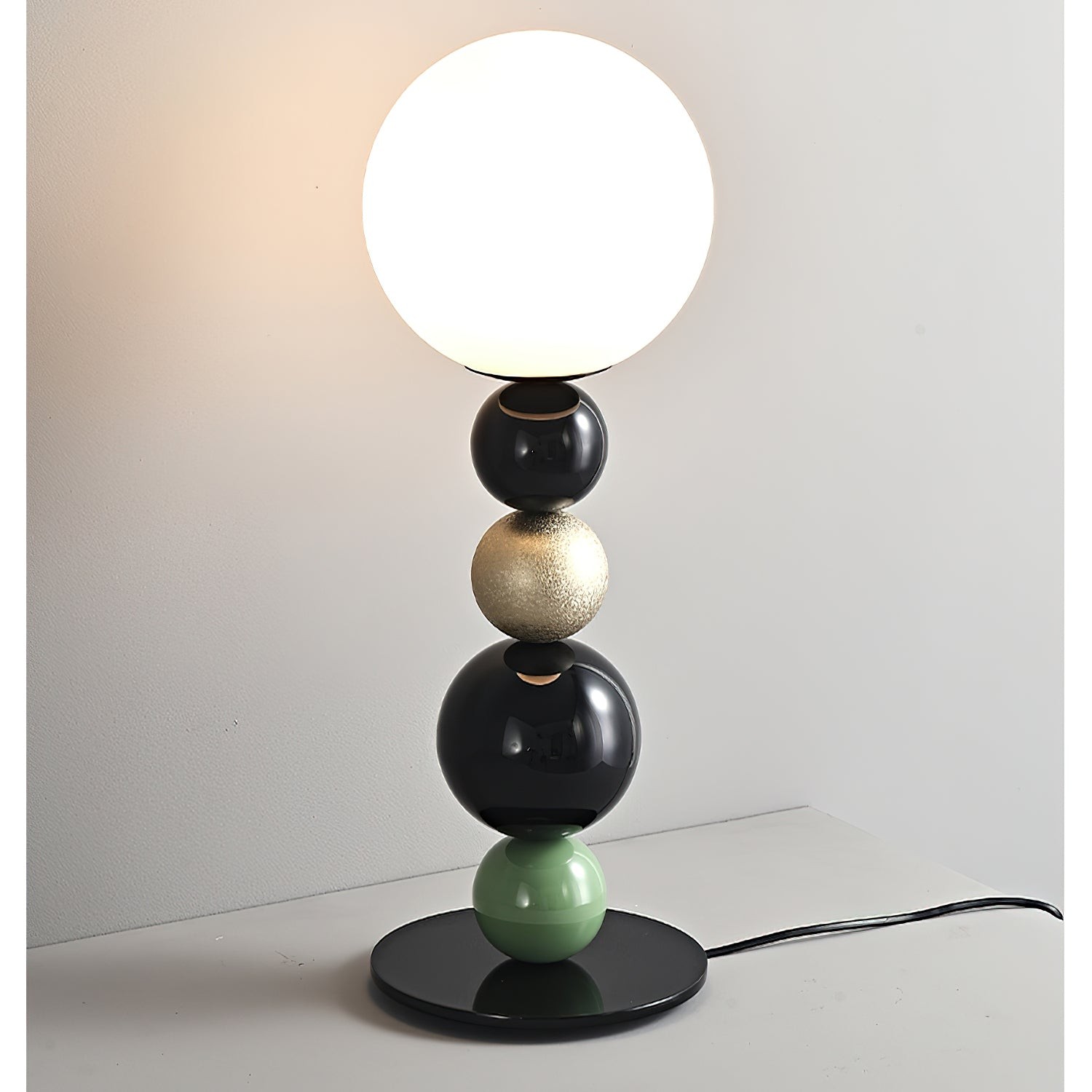 Round Balls Stacking Green Table Lamp M417