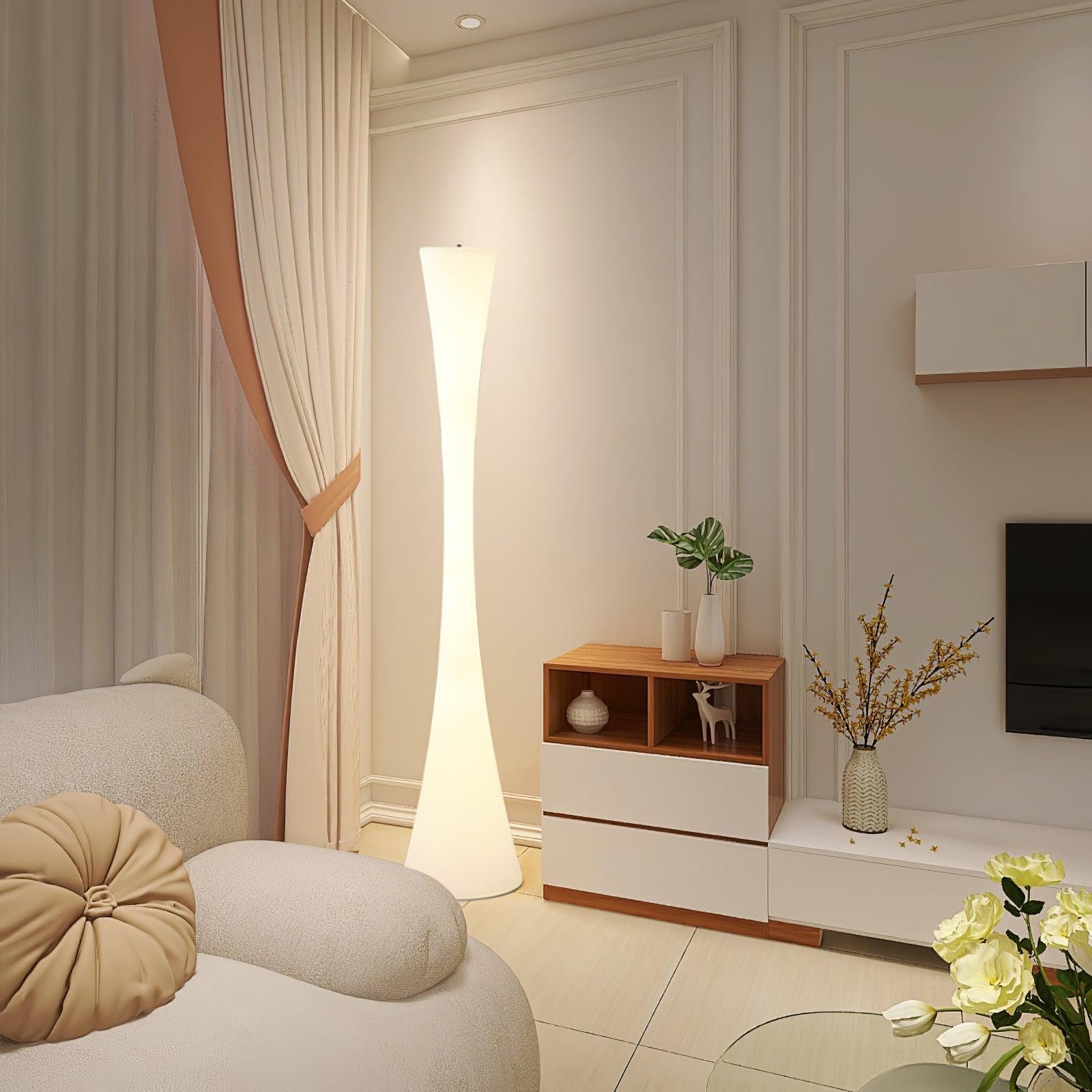 Romantic Simple White Column Floor Lamp G06