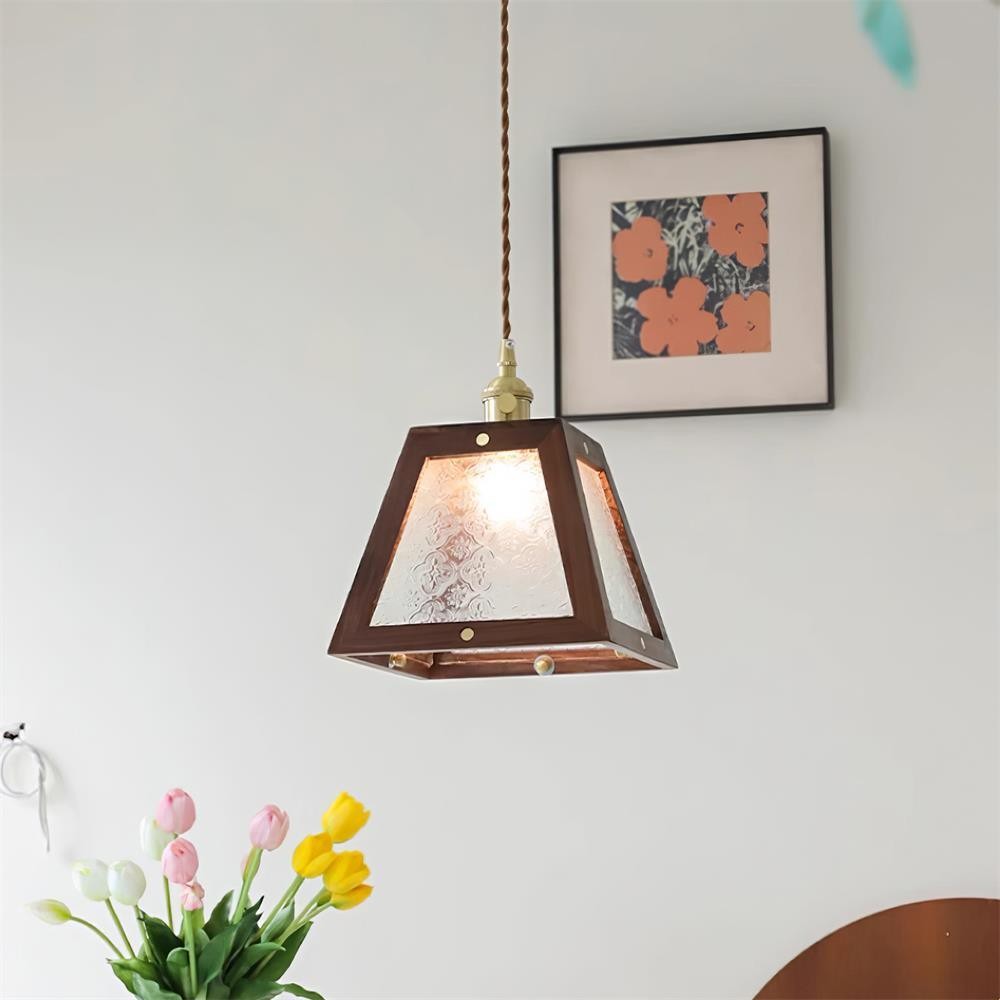 Retro Pattern Glass Pendant Lamp M295