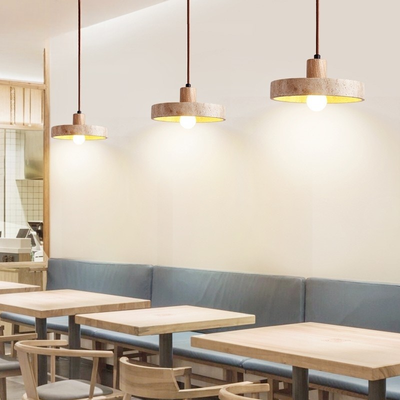 Elegant Wabi-Sabi Pendant Light with Natural Stone S266