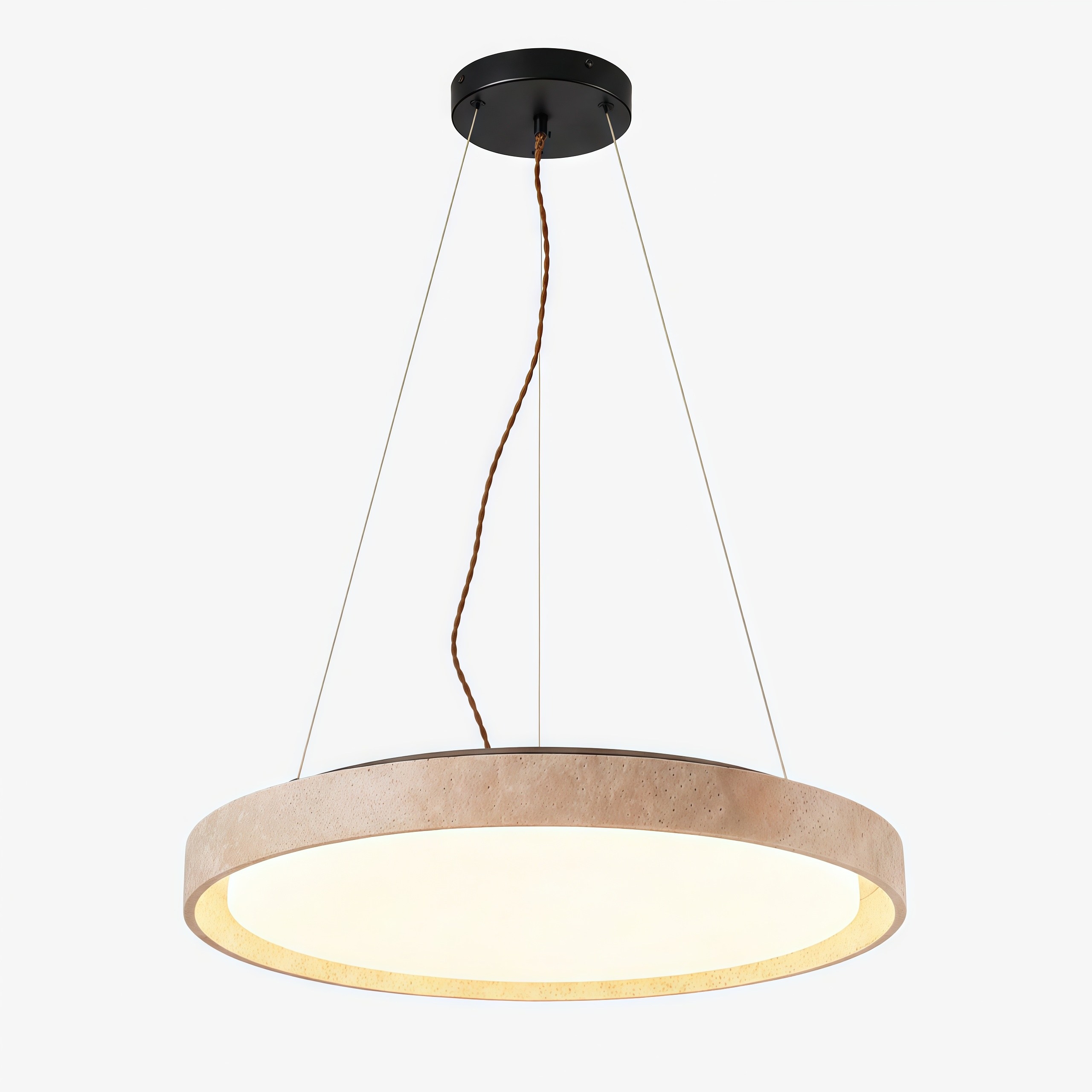 Miravelle Minimalist Pendant Lamp with Natural Stone Shade for Dining Room T1123