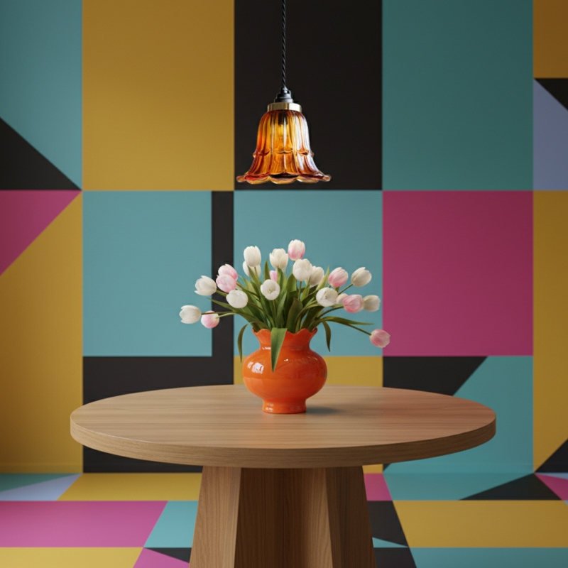 Solmira Classic Glass Pendant Light - Decorative Easy Fit Pendant Lamp for Lounge and Entryway T1152