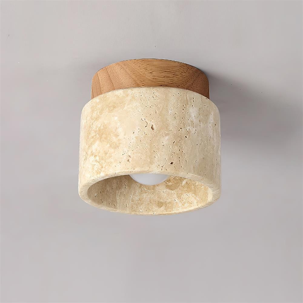 Travertine and Wood Design - Nordic Ceiling Light for Modern Spaces M98