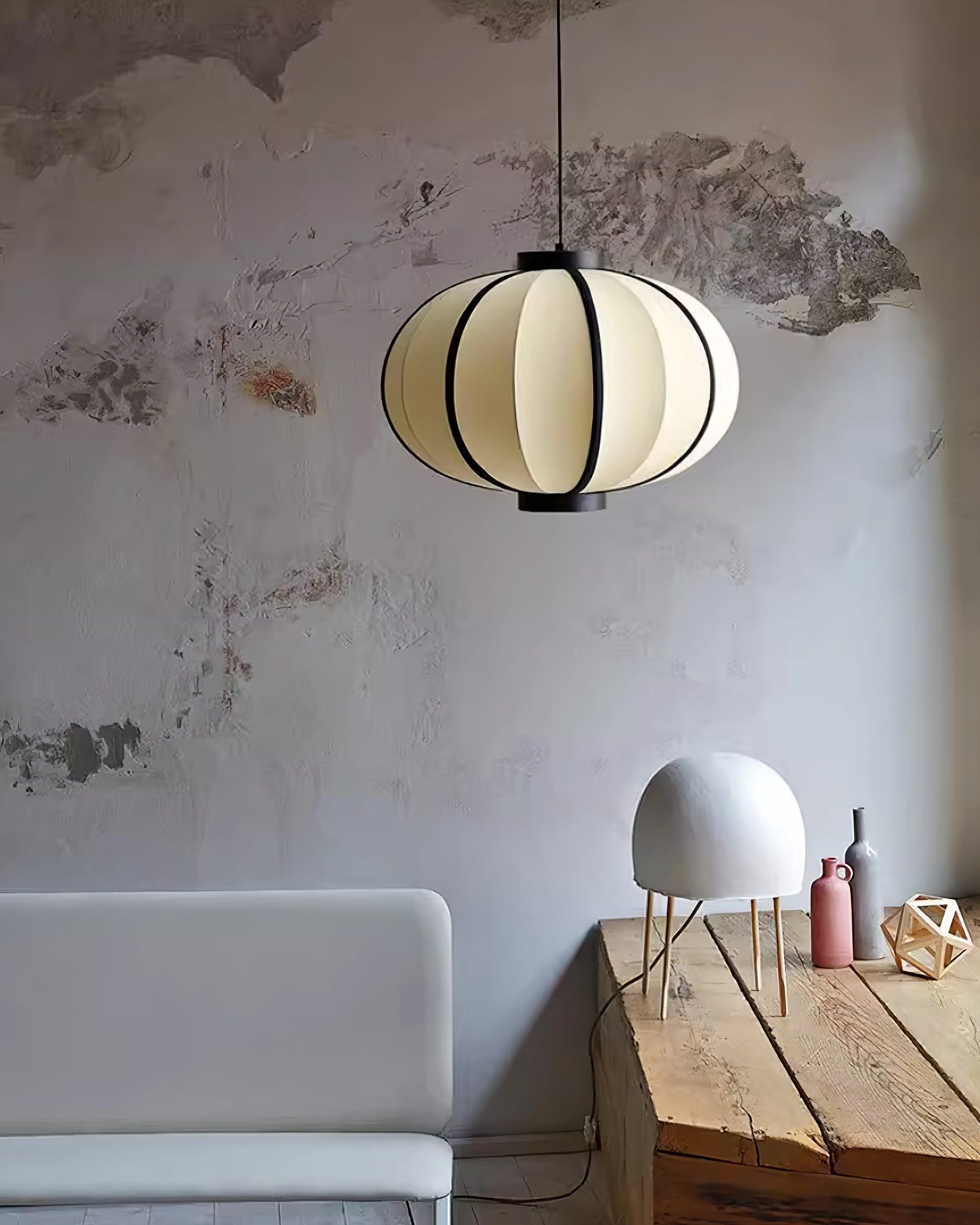 Minimalist Black and White Lantern Pendant Lamp M118