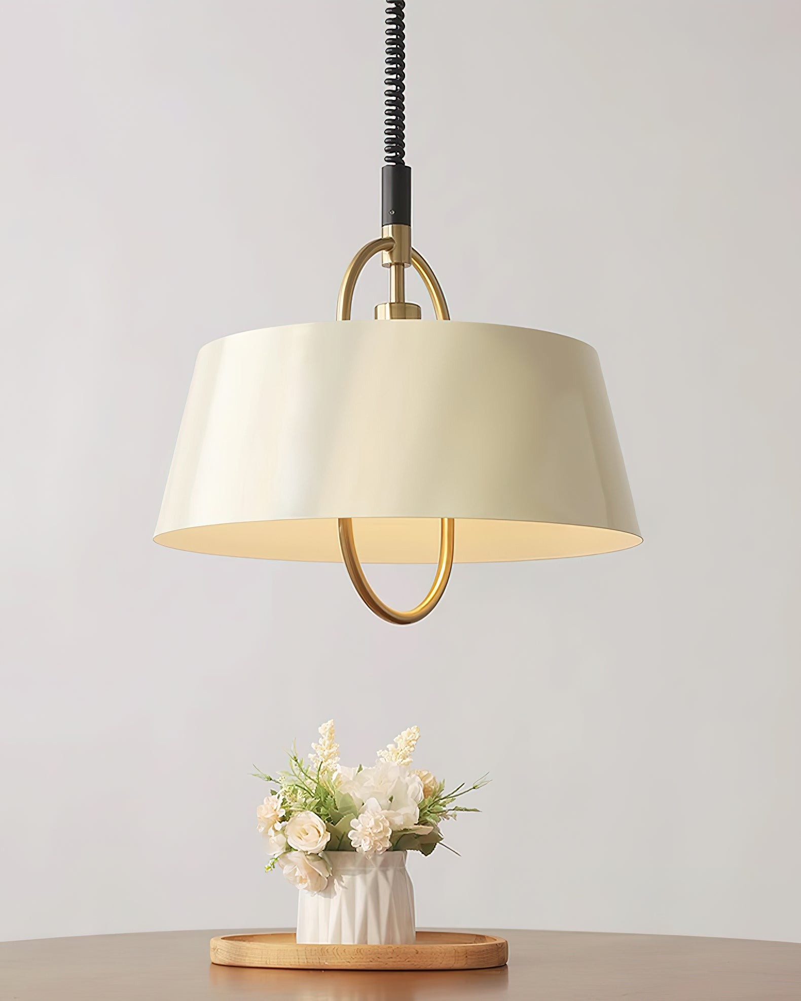 Retro Classic Drum Shaped Retractable Metal Pendant Lamp M305