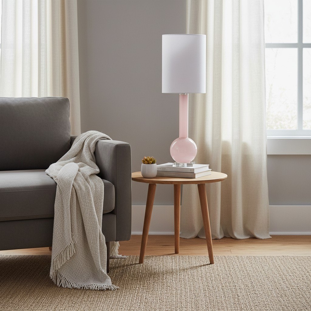 Savara Minimalist Table Lamp - Clean Glass Form with Fabric Shade for Bedrooms T721
