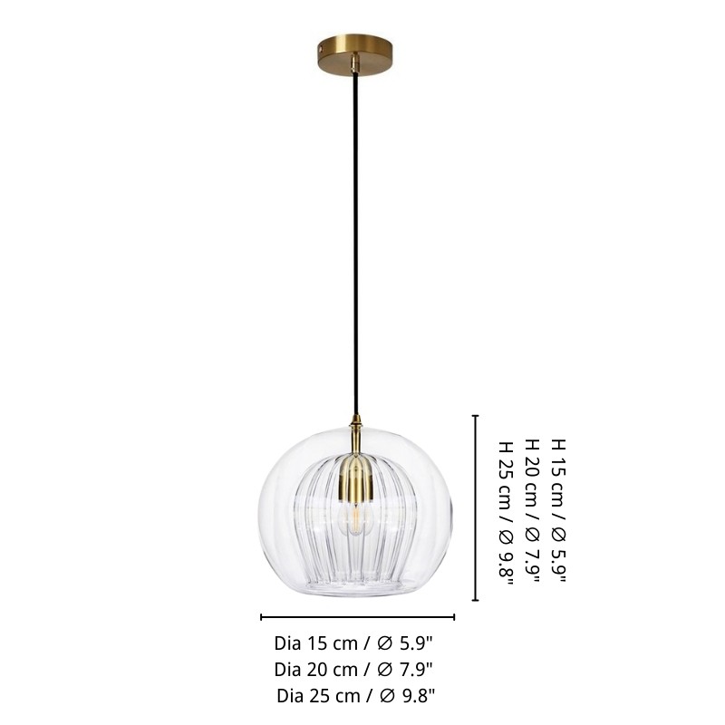 Modern Pleated Glass Pendant Light G49