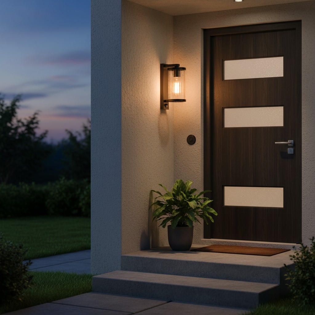 Karbonis Modern Outdoor Wall Sconce - Motion Sensor Security Light for Porch and Garden T1007