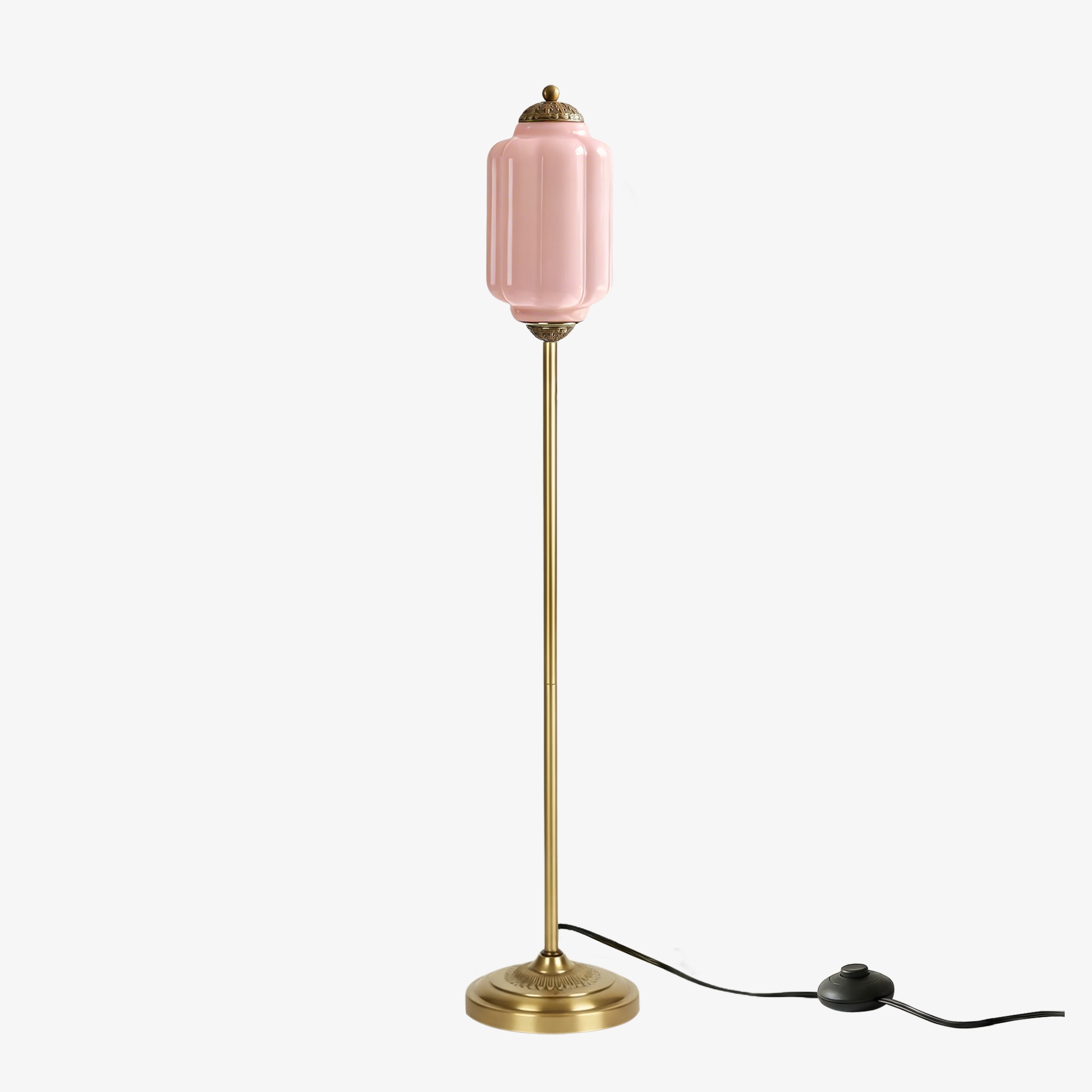 Eloise Pumpkin Glass Floor Lamp - Retro Lighting for Living Room T1169