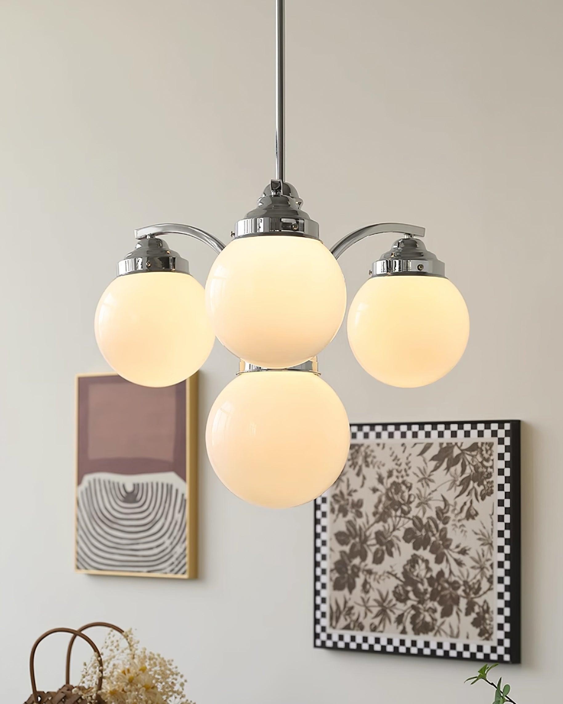 French Elegant Glass Orb Chandelier M427
