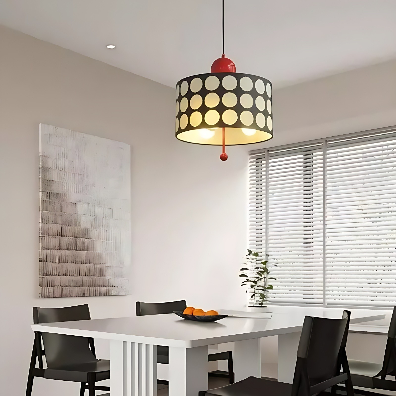 Polka Dot Lattice Pendant Lamp - French Vintage Light for Dining M165