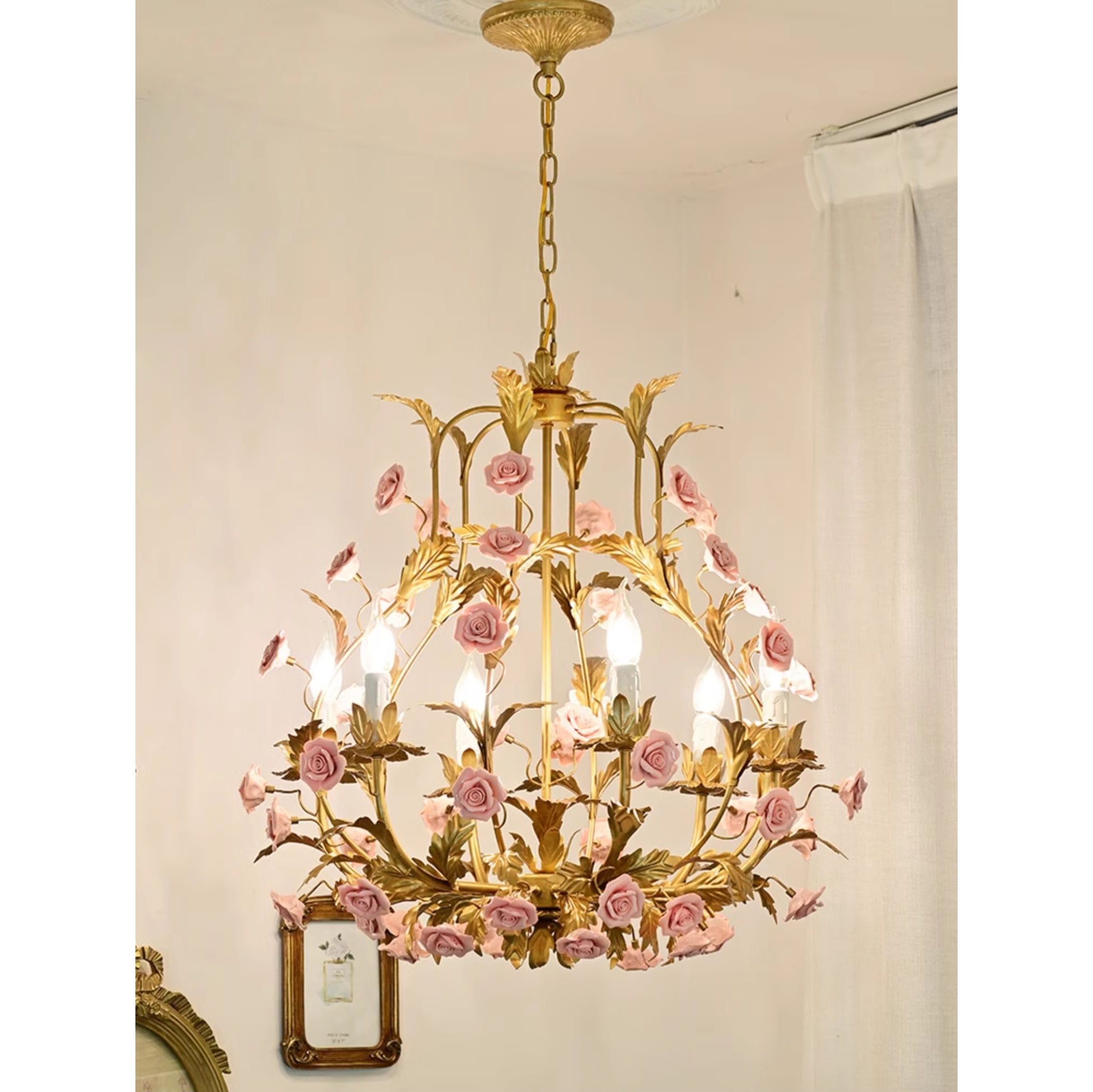 Ceramic Rose Chandelier T1897