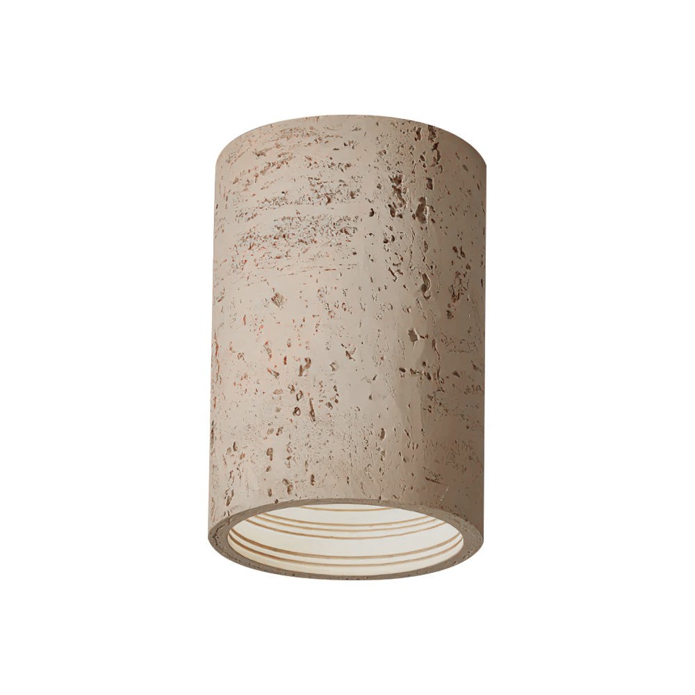 Cylindrical Ceiling Light - Modern Travertine Living Room M72