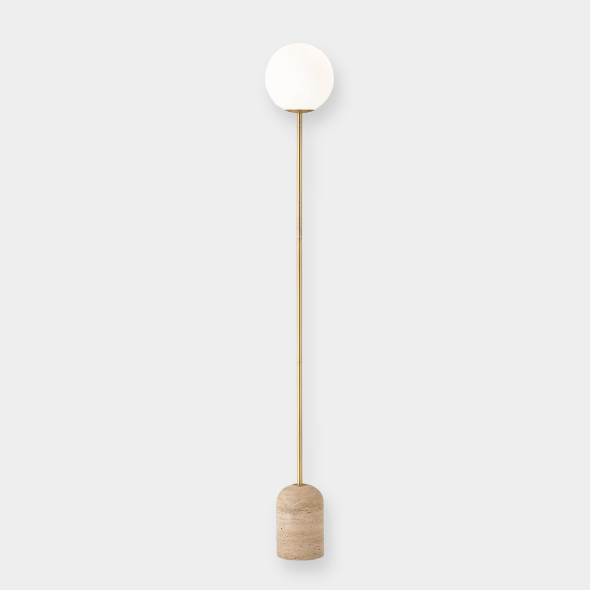 Modern Minimalist Travertine Base Glass Orb Floor Lamp G61