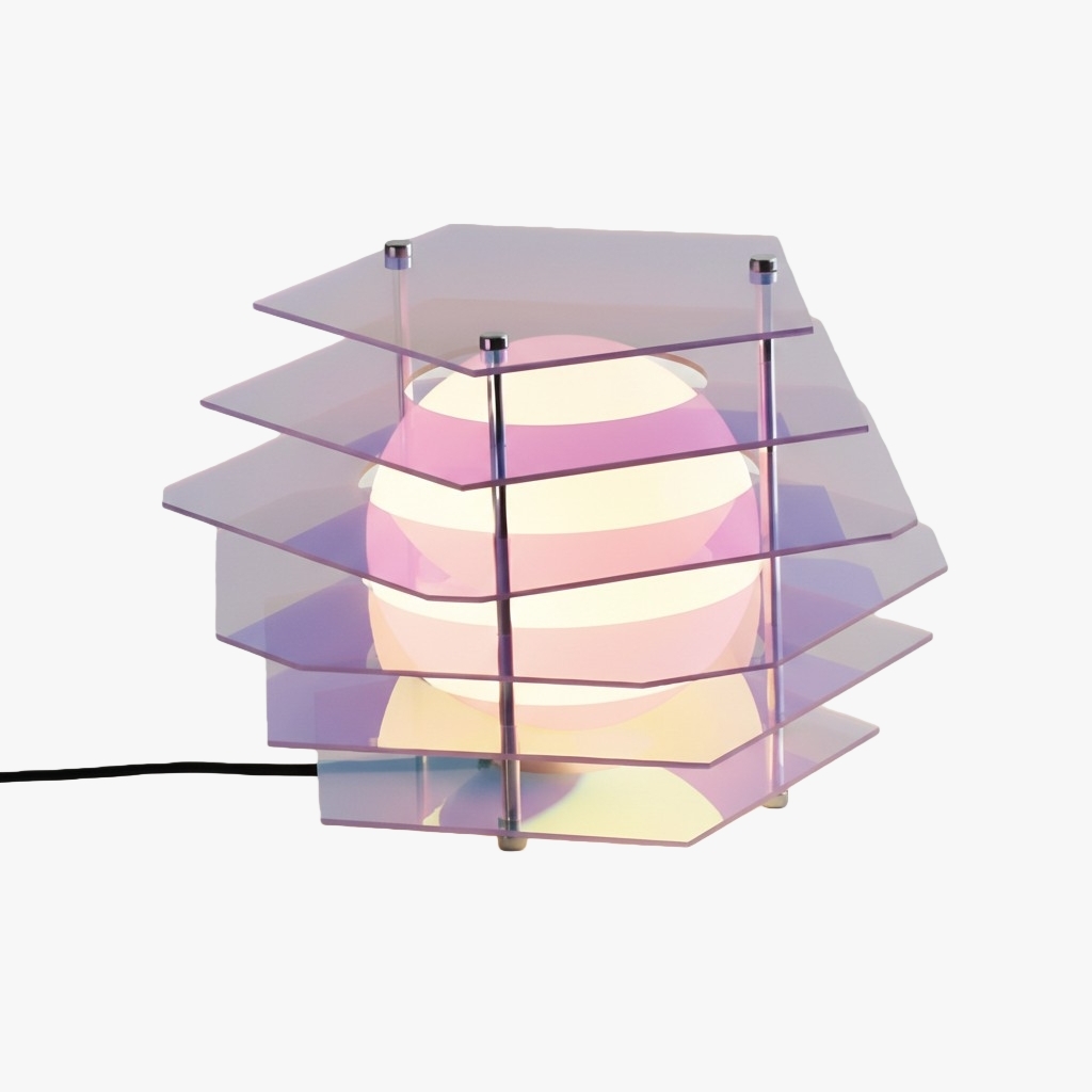 Sunset Geometric Ambient Table Lamp - Colorful Acrylic Decorative Lighting Fixture S375