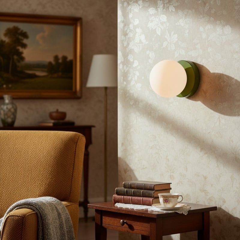 Nuevola Round Wall Lamp - Modern Metal and Glass for Hallways and Living Rooms T528