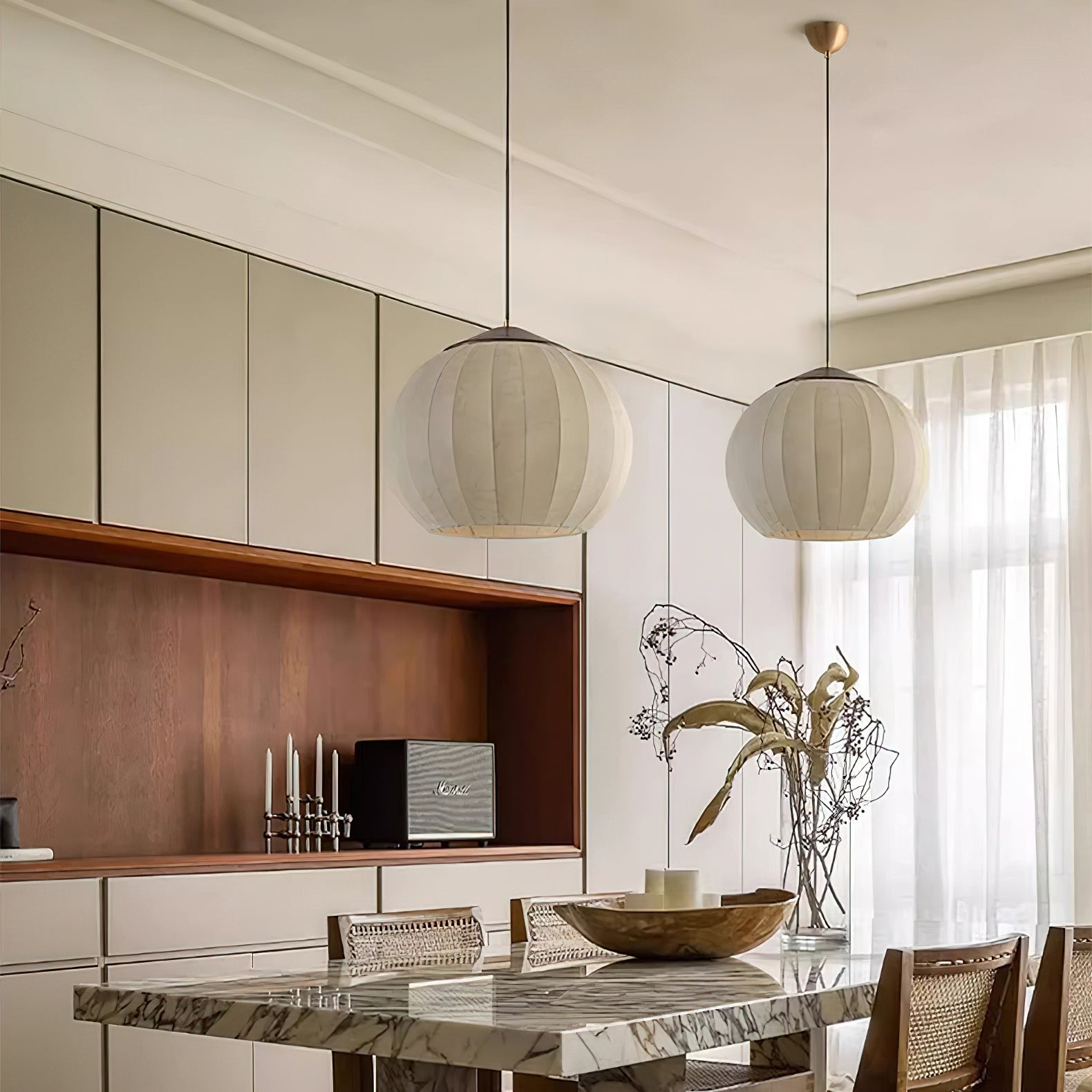 Japanese Style Fabric Lantern Pendant Lamp M547