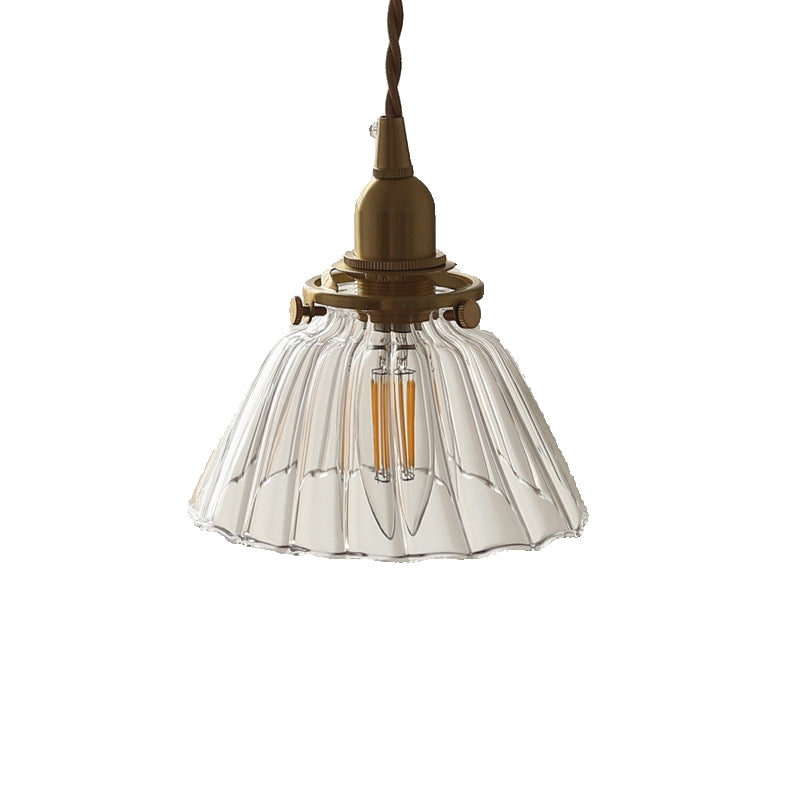 Jasmine Vintage Brass Glass Pendant Light T2174