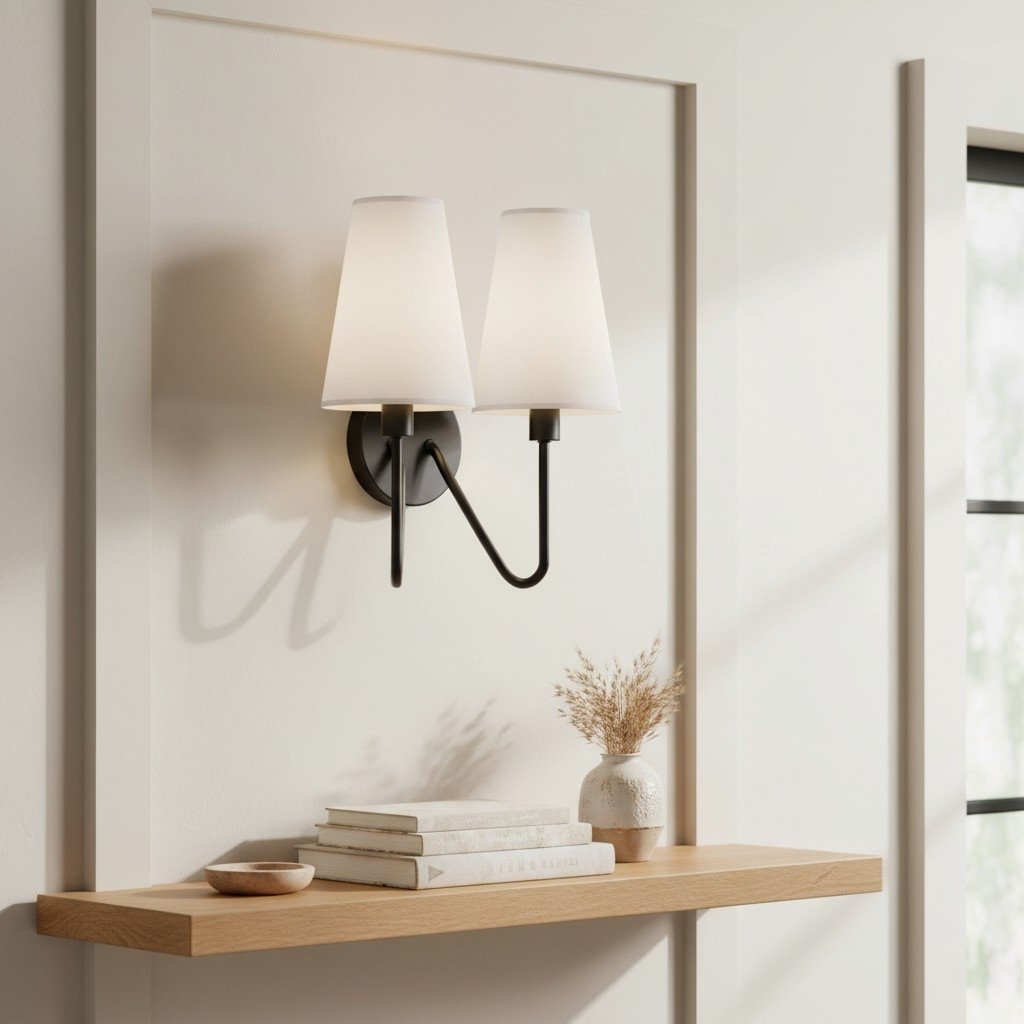 Arcuma Fabric Wall Sconce – Stylish Shade for Bedroom Lighting T500