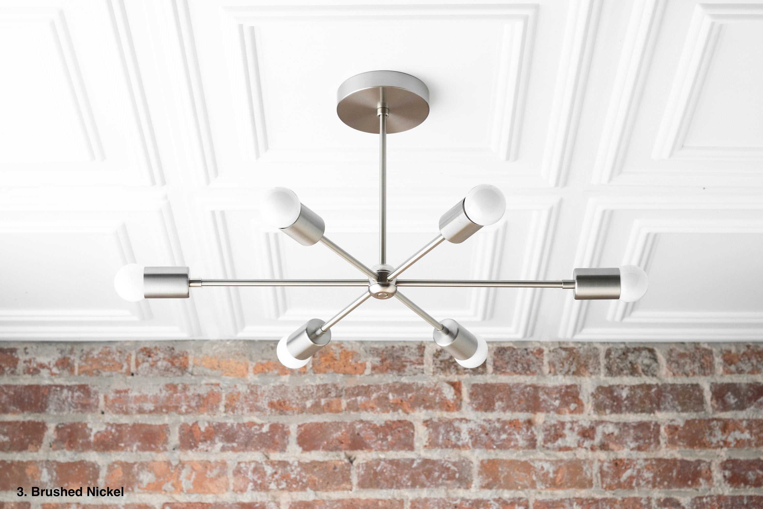 Mobilux Line Mid Century Modern Chandelier - 6 Heads Hanging Ceiling Light T312