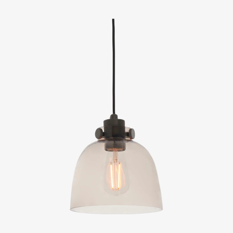 Readium Tinted Glass Pendant Light - Minimalist Dome Shade Adjustable for Kitchen Island and Dining Room T879