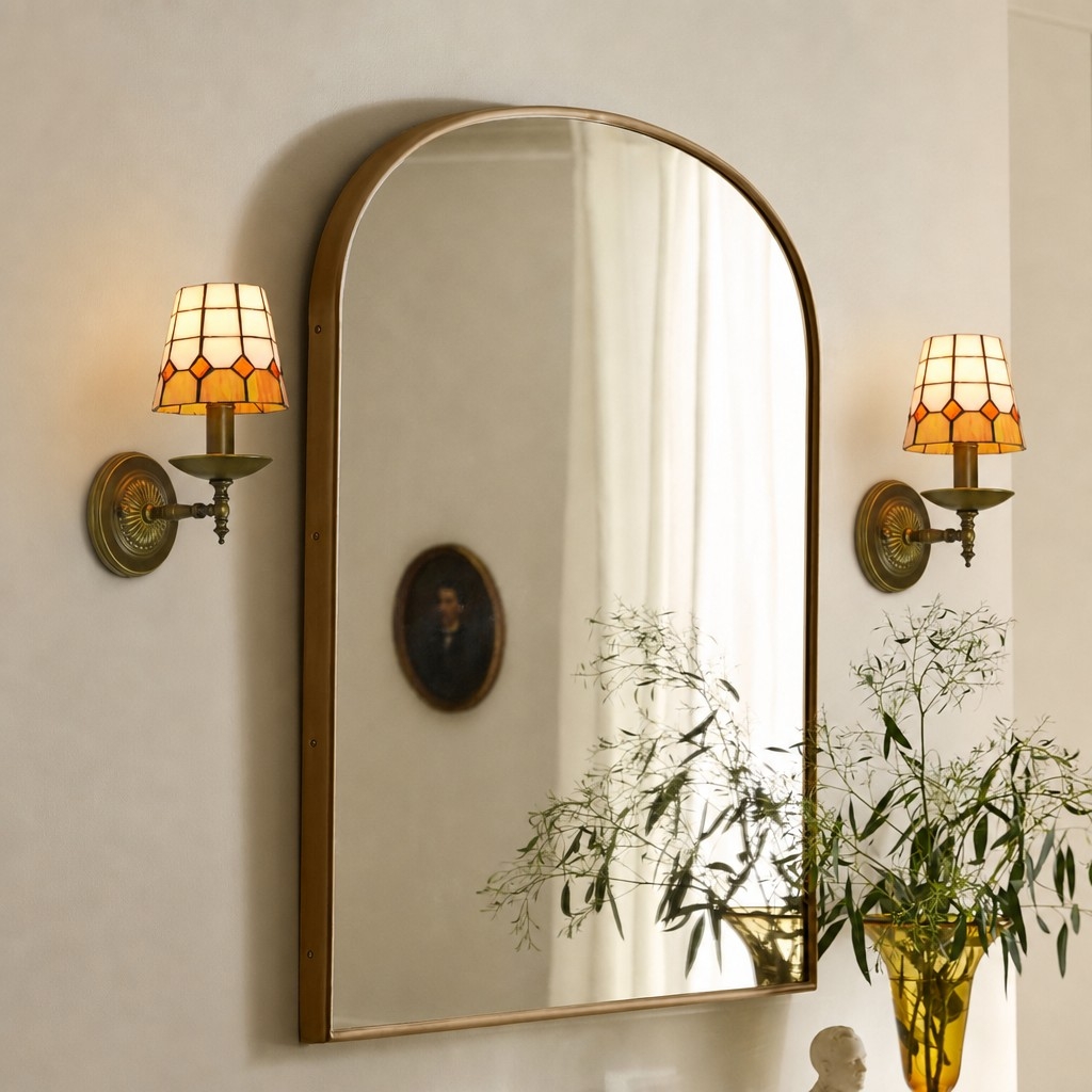 TF Tivanny Vintage Retro Stained Glass Wall Lamp for Bedrooms and Entryways T2226