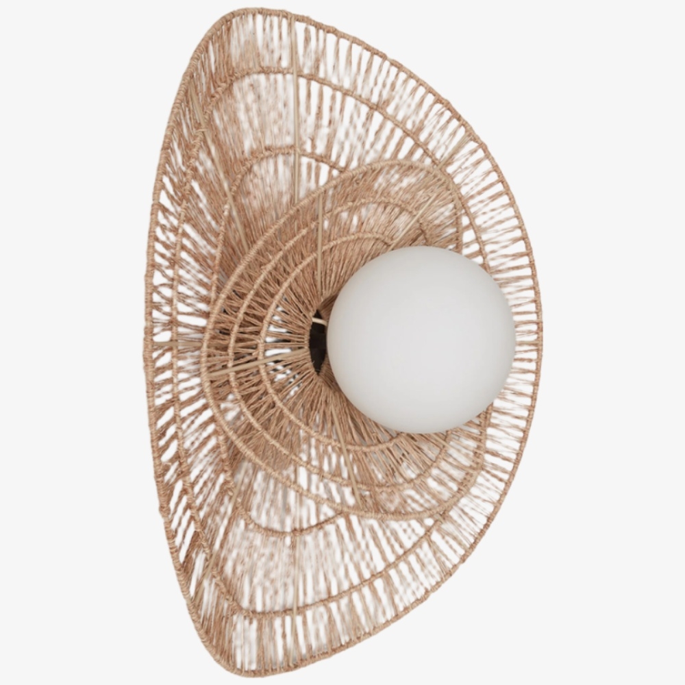 Florevian Woven Wall Sconce - Two Tier Jute Wall Sconce for Living or Bedroom T688