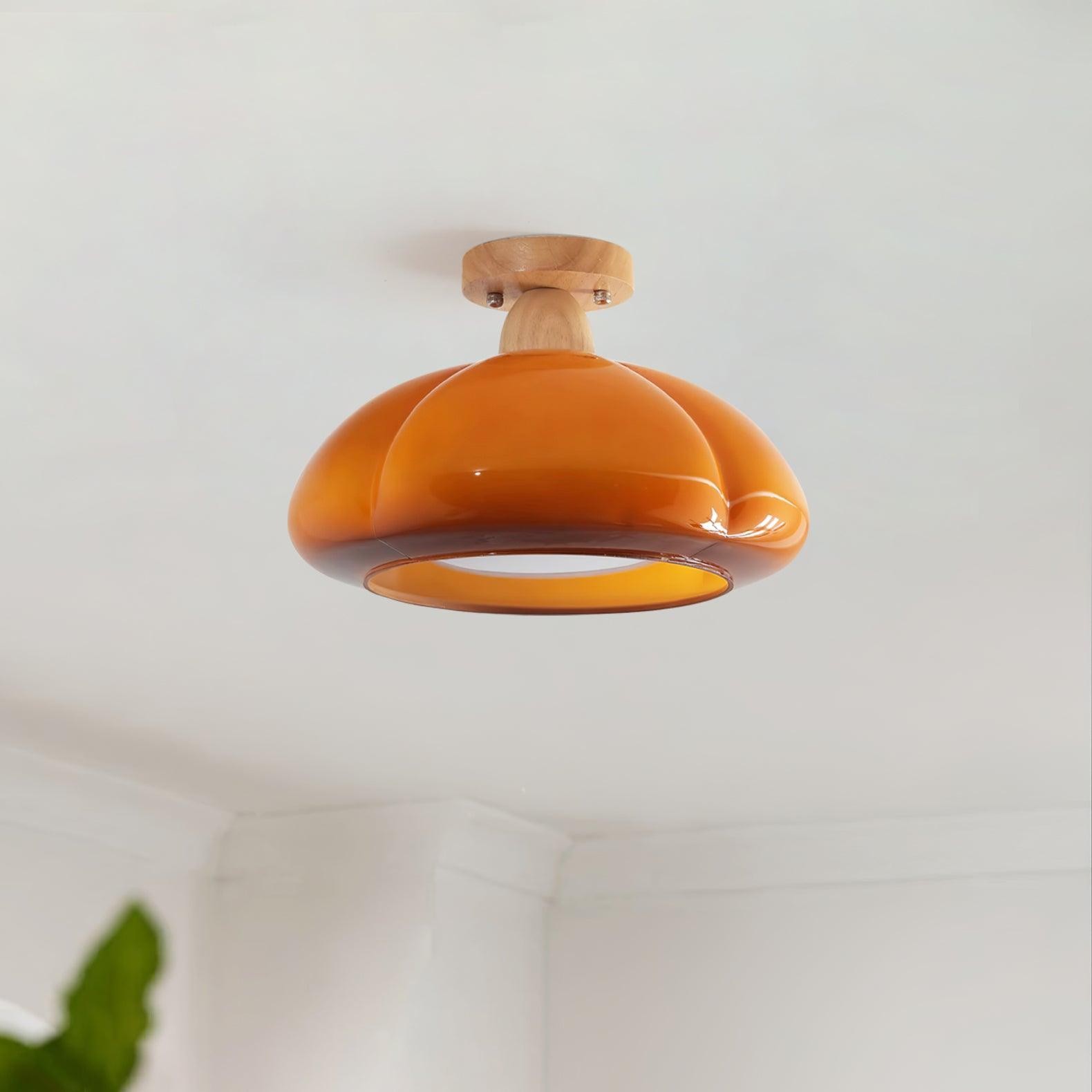Pumpkin Glass Pendant Light For Kitchen M171