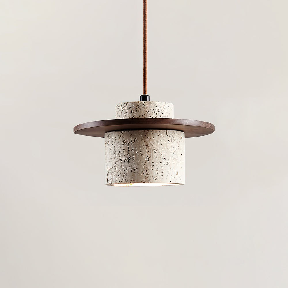 Elegant Textured Cylindra Stone Pendant Lamp G11