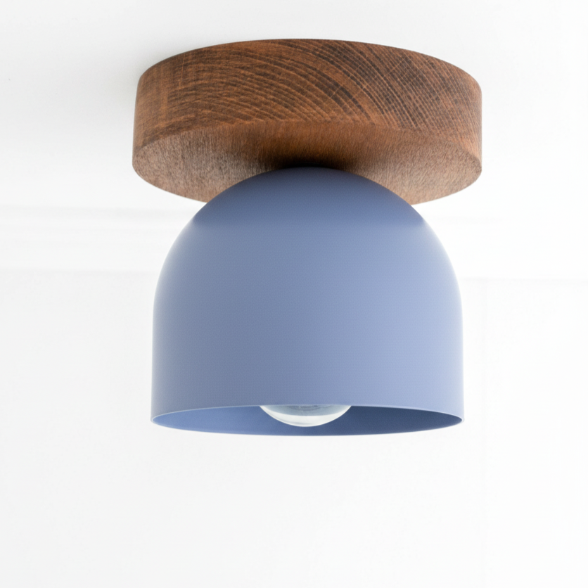 Metio Dome Modern Rustic Ceiling Light - Wooden and Metal Fusion T372