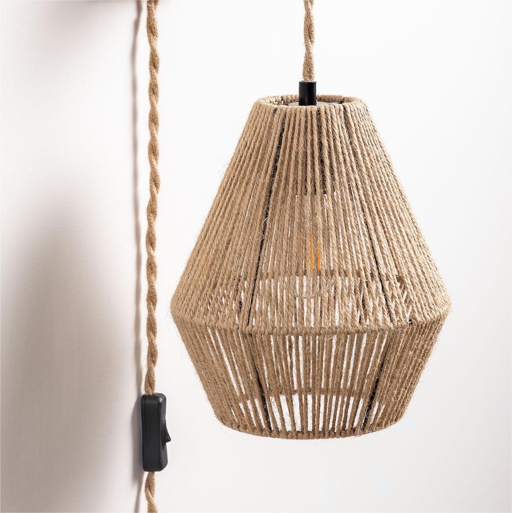 Natural Rope Design Wall Lamp for Bedroom